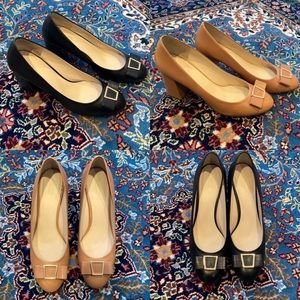 Bundle of Black + Tan Cole Haan Tali Bow Block Heel Pump
